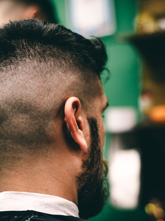 Styled finished men's haircut
